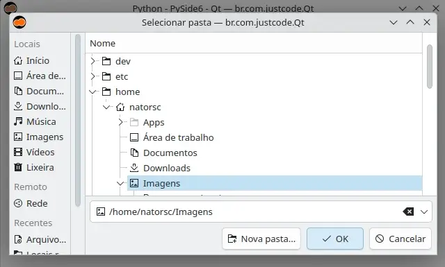 Folder dialog