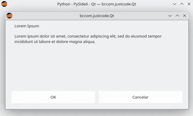 Message dialog