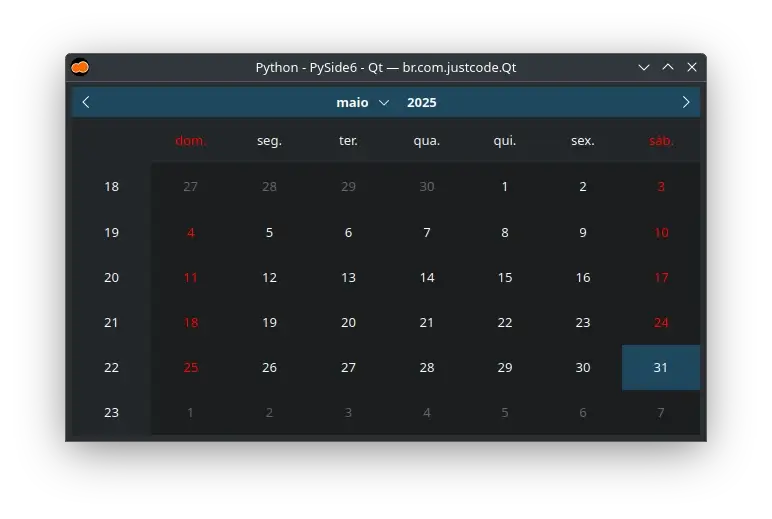 QCalendarWidget